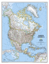 North America Classic Wall Map (23.5 x 30.25 inches) by National Geographic Maps [no longer available]