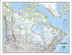 Canada Classic Wall Map (38 x 32 inches) by National Geographic Maps [no longer available]