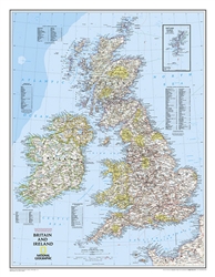 Britain and Ireland Classic Wall Map (23.5 x 30.25 inches) by National Geographic Maps [no longer available]