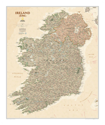 Ireland Executive Wall Map (30 x 36 inches) by National Geographic Maps [no longer available]