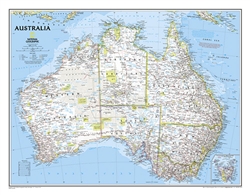 Australia Classic Wall Map (30.25 x 27 inches) by National Geographic Maps [no longer available]