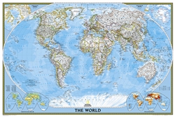 World Classic Poster Size Wall Map (36 x 24 inches) by National Geographic Maps [no longer available]