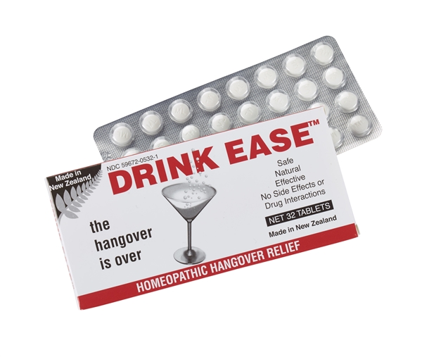 Drink EaseÂ® Homeopathic Hangover Relief - Homeopathic remedy helps to alleviate headache, indigestion, nausea, and dizziness due to alcohol consumption