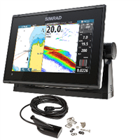 Simrad GO9 XSE Chartplotter/Fishfinder with MED/HI Downscan Transom Mount Transducer & C-MAP Discover Chart