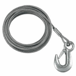 Fulton 7/32" x 50' Galvanized Winch Cable & Hook, 5,600 lb. Breaking Strength