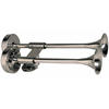 Ongaro Deluxe Stainless Steel Shorty Dual Trumpet Horn 12V