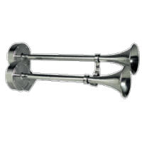 Ongaro Deluxe Stainless Steel Dual Trumpet Horn 12V