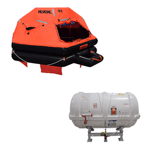 Revere 10 Person A-Pack, USCG/SOLAS Approved Round Container Liferaft with Cradle