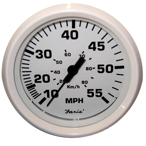 Faria Gauge Dress White Speedometer 33112 White