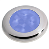 Hella Marine Slim Line LED 'Enhanced Brightness' Round Courtesy Lamp - Blue LED - Stainless Steel Bezel - 12VV
