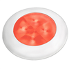 Hella Marine Slim Line LED 'Enhanced Brightness' Round Courtesy Lamp - Red LED - White Plastic Bezel - 12V