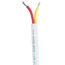 Ancor Marine Grade Tinned Copper Duplex Safety Flat Cable 14/2 White 100', 124510