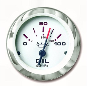 Sierra Lido Series 2" Oil Pressure Gauge 100 psi 65498p