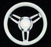 Uflex Foscari Steering Wheel Vinyl Chrome Hub White 13.8" Dia