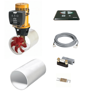 VETUS Bow Thruster Package 16024D 352 Lb, 24V, 7Kw, 9.5HP with Fiberglass Tunnel, Control, Cable, Fuse