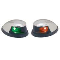 Perko Red/Green Horizontal Mount Side Lights - Pair - Chrome Plated Zinc 0648DP0CHR