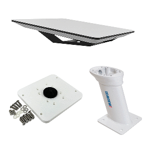 KVH Starlink Flat Panel High Performance Maritime Kit with Gen3 Wi-Fi Router & with 10" Seaview Pedestal Mount & Adastlka Starlink Top Plate