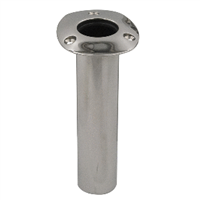 C.E. Smith 70 Series Standard Flush Mount Rod Holder - 0 Degree - Stainless Steel - Gimbal Bar Bottom - Black Liner