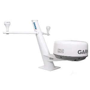 Seaview 30" Tapered Closed Dome Aft Leaning Radar Mount with Removable Spreaders & 10x10 Base Plate, PMA100SV2