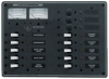 Blue Sea 8068 Panel DC 13 Pos Circuit Breaker Panel with Voltmeter/Ammeter