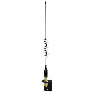 Shakespeare VHF 15" 5216 Stainless Steel Black Whip Antenna, L Bracket Included