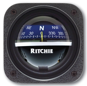 Ritchie V-537B Explorer Compass, Bulkhead Mount, Blue Dial