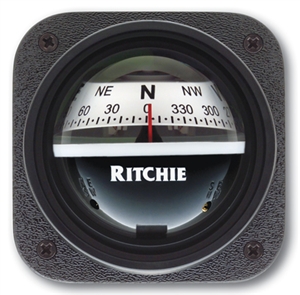 Ritchie V-537W Explorer Compass, Bulkhead Mount, White Dial