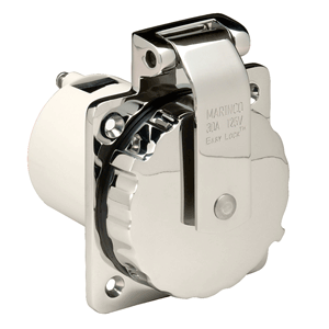 Marinco 303SSEL-B 30A Power Inlet - Stainless Steel - 125V 303SSEL-B