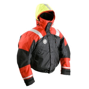First Watch AB-1100 Flotation Bomber Jacket, Red/Black, AB-1100-RB