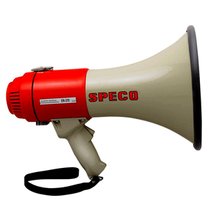 Speco ER370 Deluxe Megaphone with Siren - Red/Grey - 16W