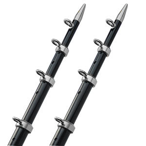 TACO 15' Telescopic Outrigger Poles HD 1-1/2", Black/Silver (Pair) 