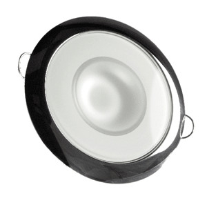 Lumitec Mirage Flush Mount Interior Down Light, 4-Color, Glass Fixture/Polished Bezel, 3.25" Diameter 113110