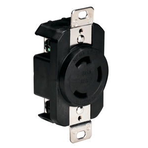 Marinco 305CRRB 125V 30Amp Locking Receptacle, Black