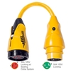Marinco P503-30 EEL 30A-125V Female to 50A-125V Male Pigtail Adapter, Yellow