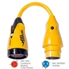 Marinco P504-30 EEL 30A-125V Female to 50A-125/250V Male Pigtail Adapter, Yellow