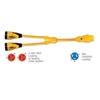 Marinco Y504-2-30 EEL (2)-30A-125V Female to (1)50A-125/250V Male " Y" Adapter, Yellow