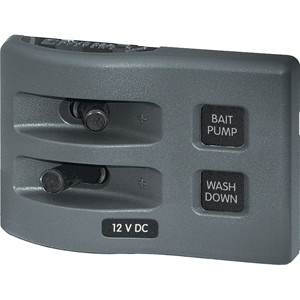 Blue Sea 4303 WeatherDeck 12V DC Waterproof Switch Panel, 2 Position
