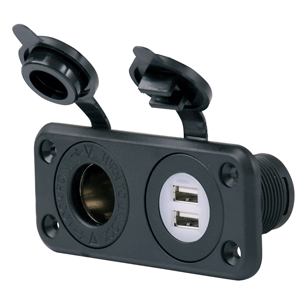 Marinco SeaLink Deluxe Dual USB Charger & 12V Receptacle 12VCOMBO