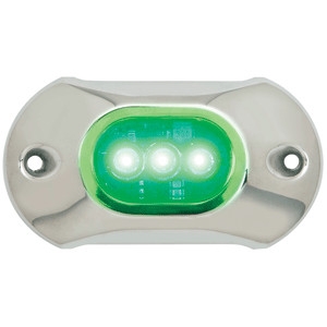 Attwood Light Armor Underwater LED Light, 3 LEDs, Green 65UW03G-7