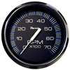 Faria Chesapeake Black Stainless Steel 4" Tachometer, 7,000 RPM (Gas, All Outboards) 33718