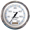 Faria Chesapeake White Stainless Steel 4" Tachometer with Hour meter, 6,000 RPM (Gas, Inboard) 33832