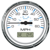Faria Chesapeake White Stainless Steel 4" Speedometer, 60MPH (GPS) 33826