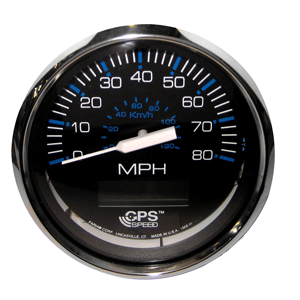 Faria Chesapeake Black Stainless Steel 4" Speedometer - 80MPH (GPS) 33730