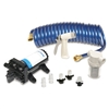 SHURFLO PRO WASHDOWN KIT II Ultimate, 12 VDC, 5.0 GPM, Includes Pump, Fittings, Nozzle, Strainer, 25' Hose