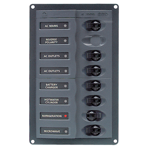 BEP AC Circuit Breaker Panel without Meters, 6 Way with Double Pole Mains