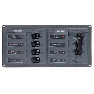 BEP AC Circuit Breaker Panel without Meters, 4 Way Panel 2 Mains - 240V