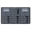 BEP AC Circuit Breaker Panel with Analog Meters, 12SP 2DP AC230V Stainless Steel