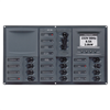 BEP AC Circuit Breaker Panel with Digital Meters, 12SP 2DP AC230V ACSM Stainless Steel Horizontal