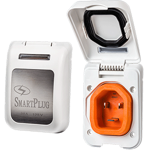 SmartPlug 30 Amp Non Metallic White Inlet - Boat & RV Side