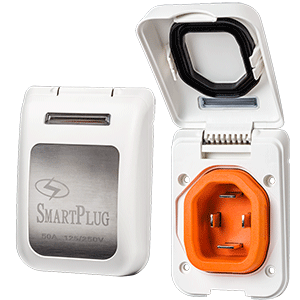 SmartPlug 50 Amp Non Metallic White Inlet - Boat & RV Side